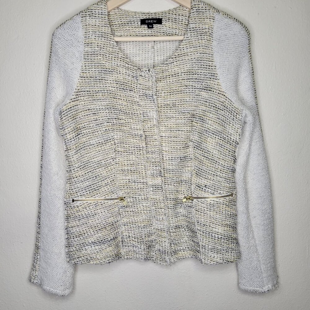 Drew Woven Cotton Boho Cardigan Jacket, Size M